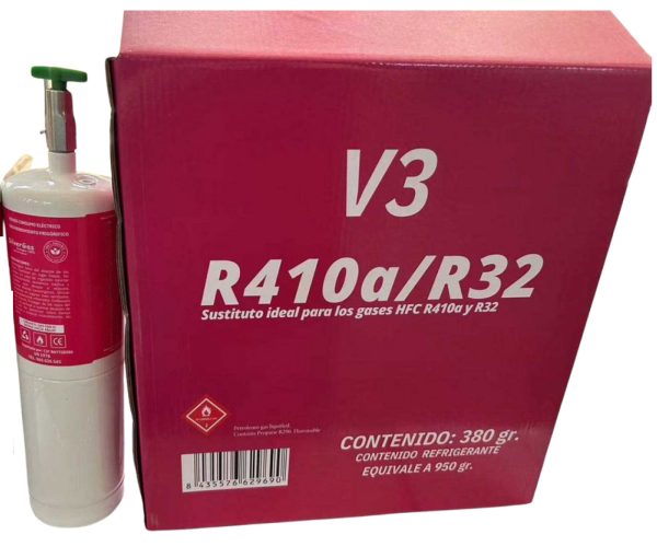 Recambio GAS ECOLOGICO V3 CONTENIDO 380Gr SUSTITUTO R410a,R32