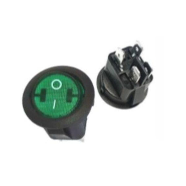 Recambio INTERRUPTOR LUMINOSO VERDE 20mm 6A 250V BIPOLAR 4 FASTO 1,8mm