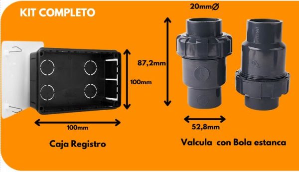 Recambio KIT SIFON + CAJA REGISTRO MULTIPOSICION